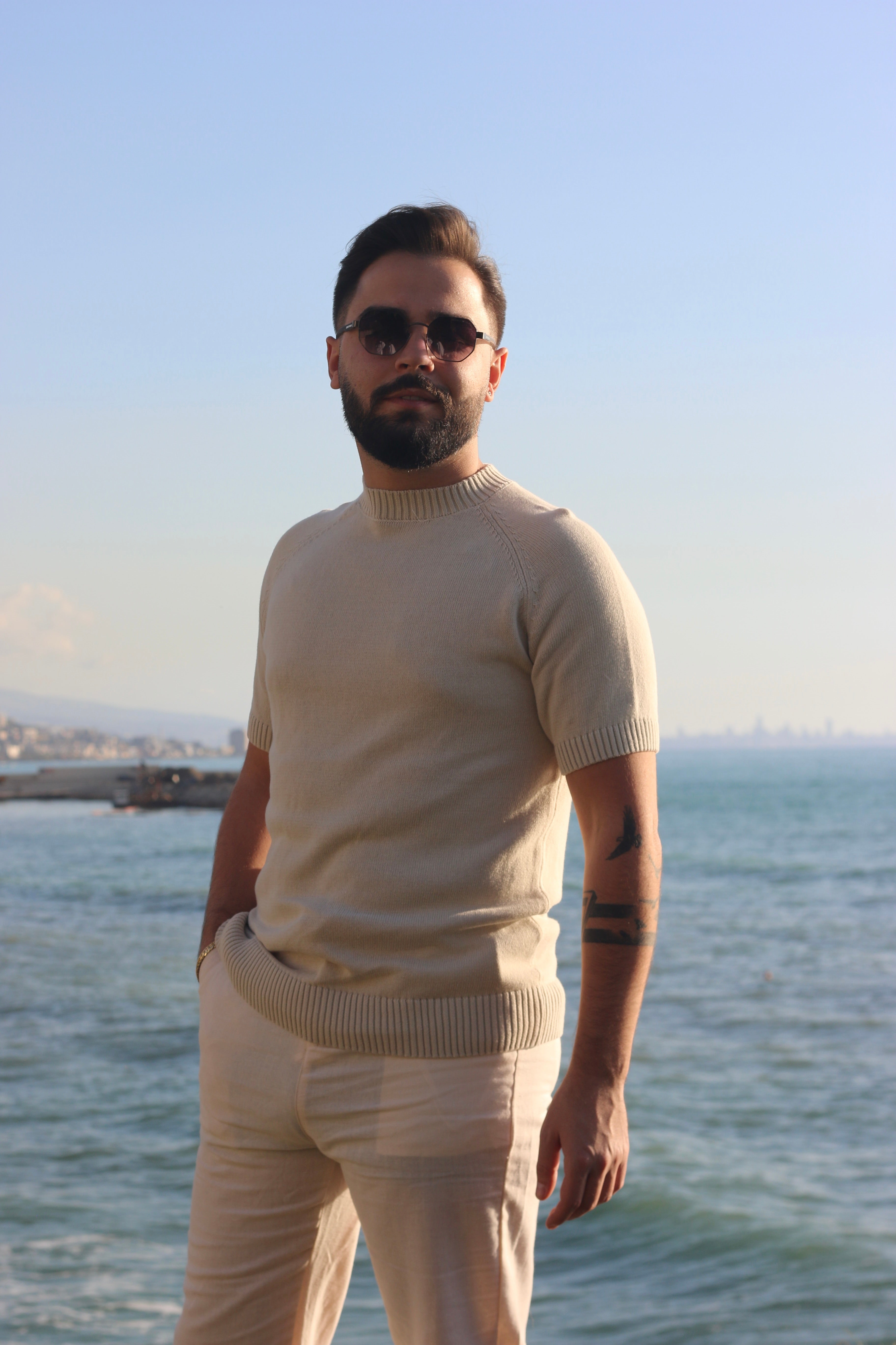 Khaki Knit T-Shirt